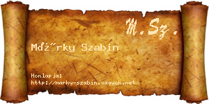 Márky Szabin névjegykártya